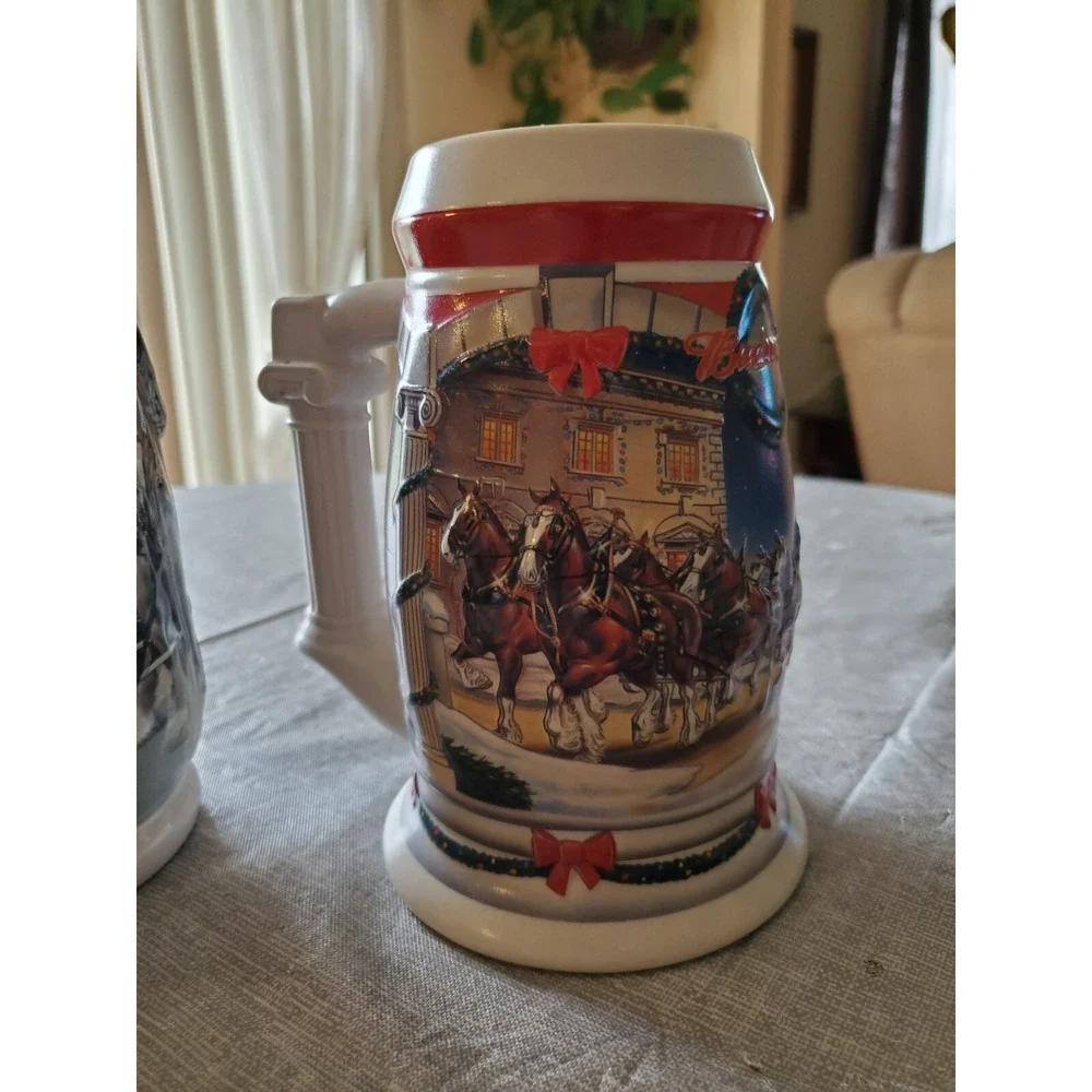 2001 & 2008 Anheuser Busch Budweiser Holiday Steins lot of 2 Washington DC Excel